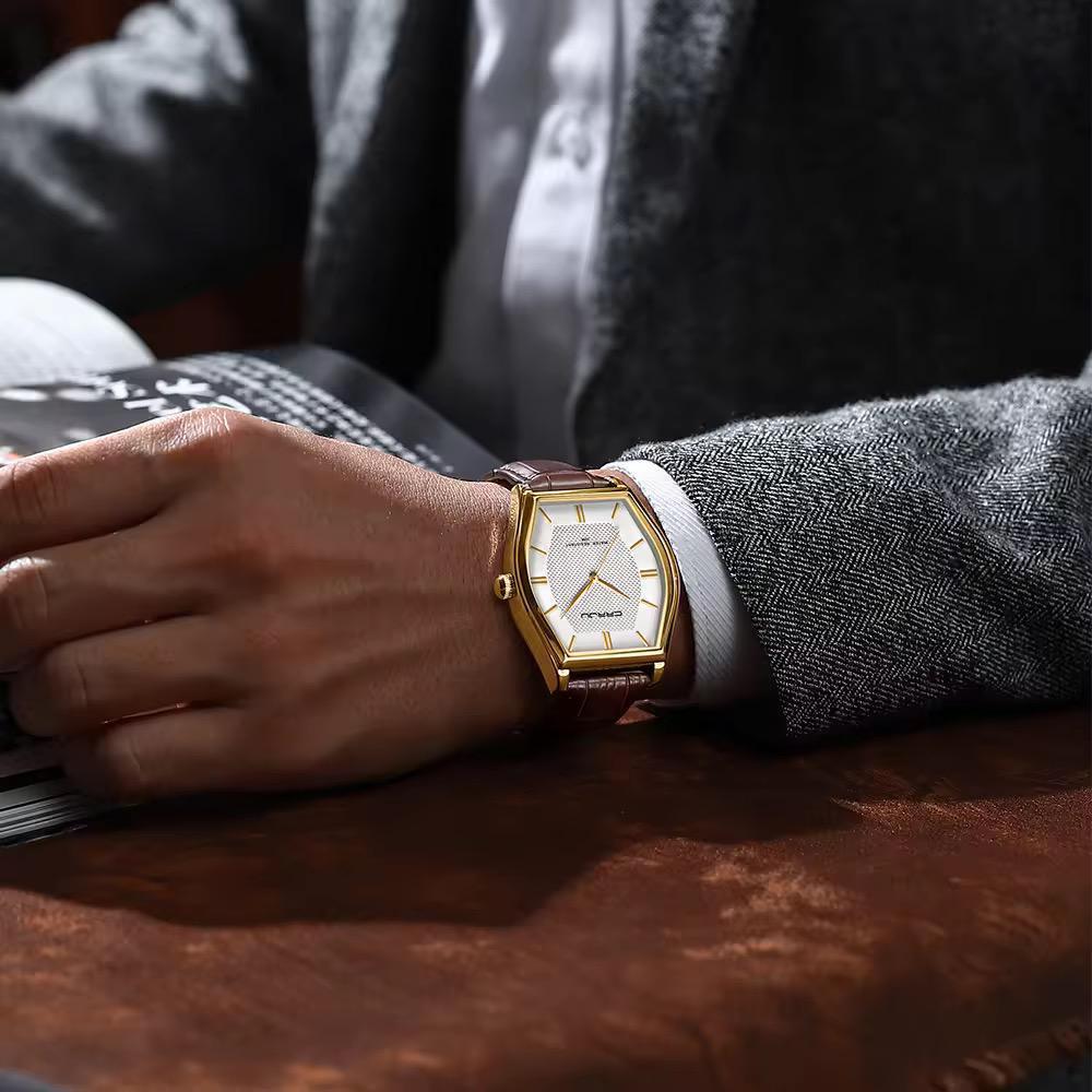 CRRJU Citizen Movement Genuine Leather Men's Watch