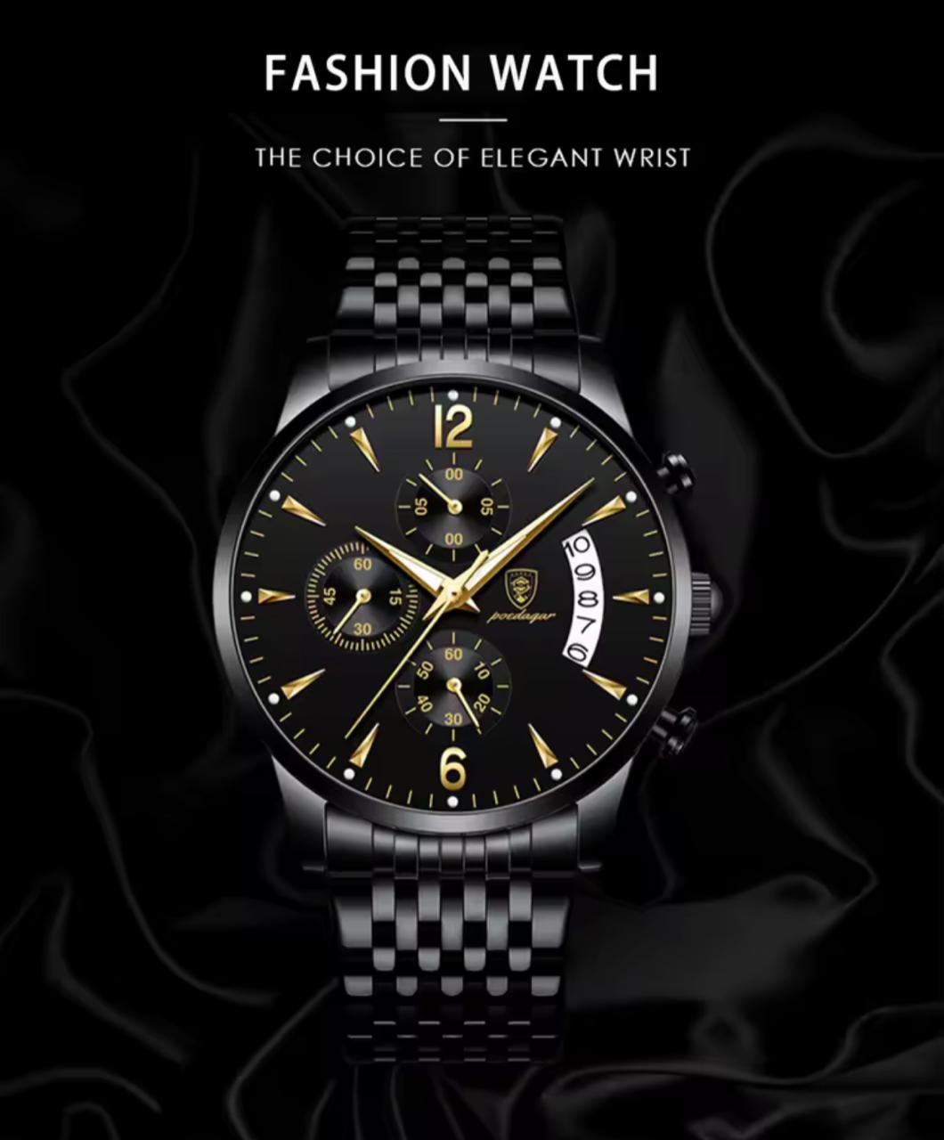 Poedagar Stainless Steel Water Proof Men's Watch