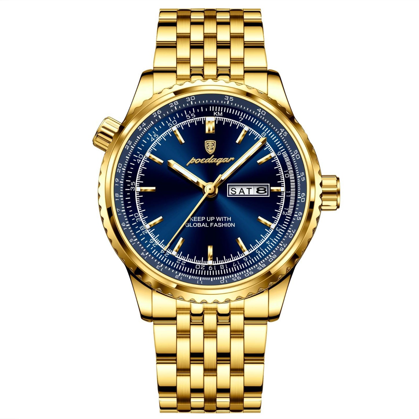 Poedagar Water Proof Luminous Stainless Steel Men's Watch