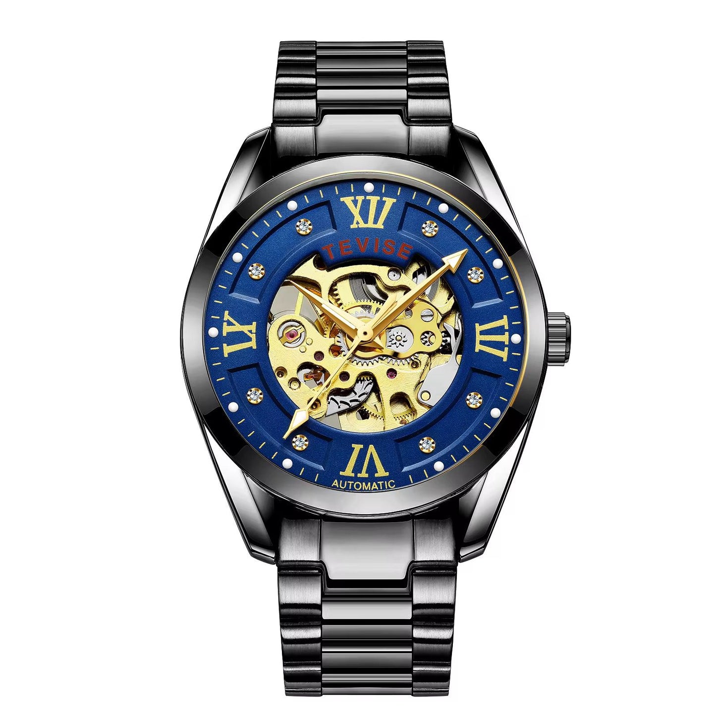 TEVISE 795D Automatic Mechanical Water Resistant Men's Watch Black