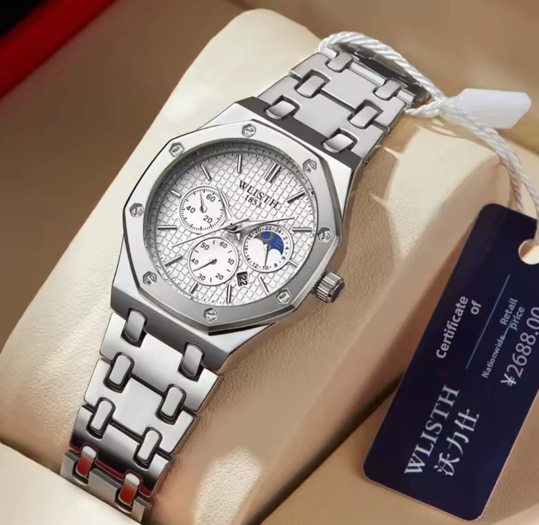 WLISTH Stainless Steel Water Resistant Couple Watch 6149 - Silver White