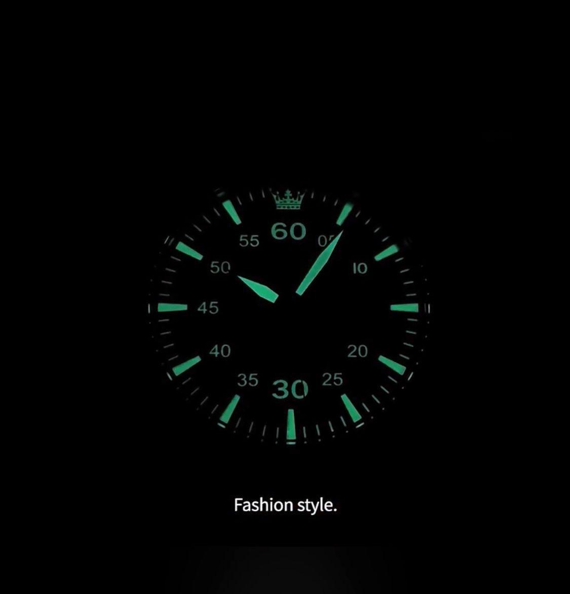 OLEVS 9962 Genuine Leather Strap Water Proof Men's Watch - Black