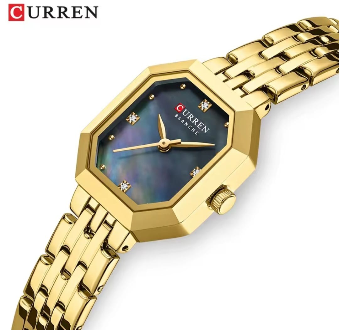 CURREN 9108 Stainless Steel Water Resistant Ladies Watch - Gold Black