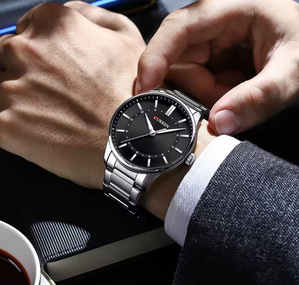 CURREN 8430 Stainless Steel Water Resistant Men's Watch - Silver Black