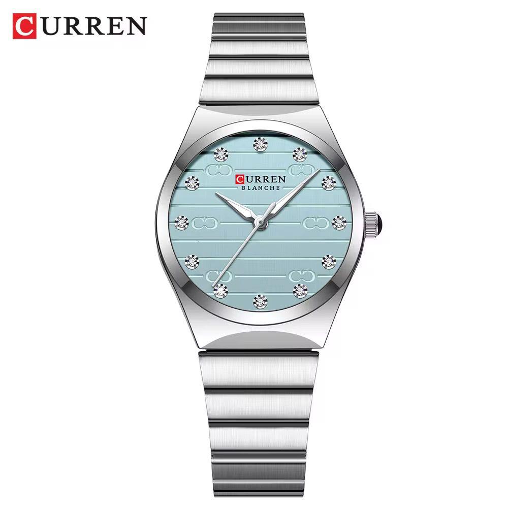 CURREN 9110 Elegant Stainless Steel Water Resistant Ladie's Watch - Silver Blue