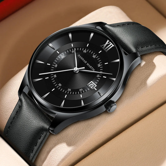 Hannah Martin Water Proof Genuine Leather Men's Watch