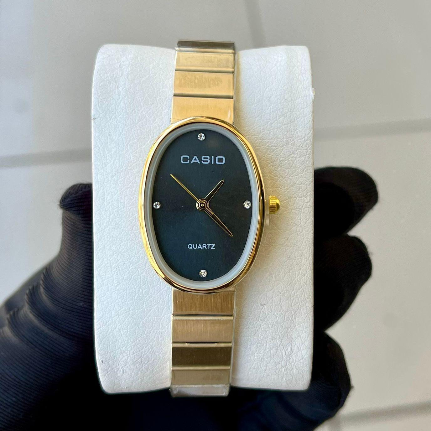 Casio Water Resistant Stainless Steel Ladies Watch - Gold Black