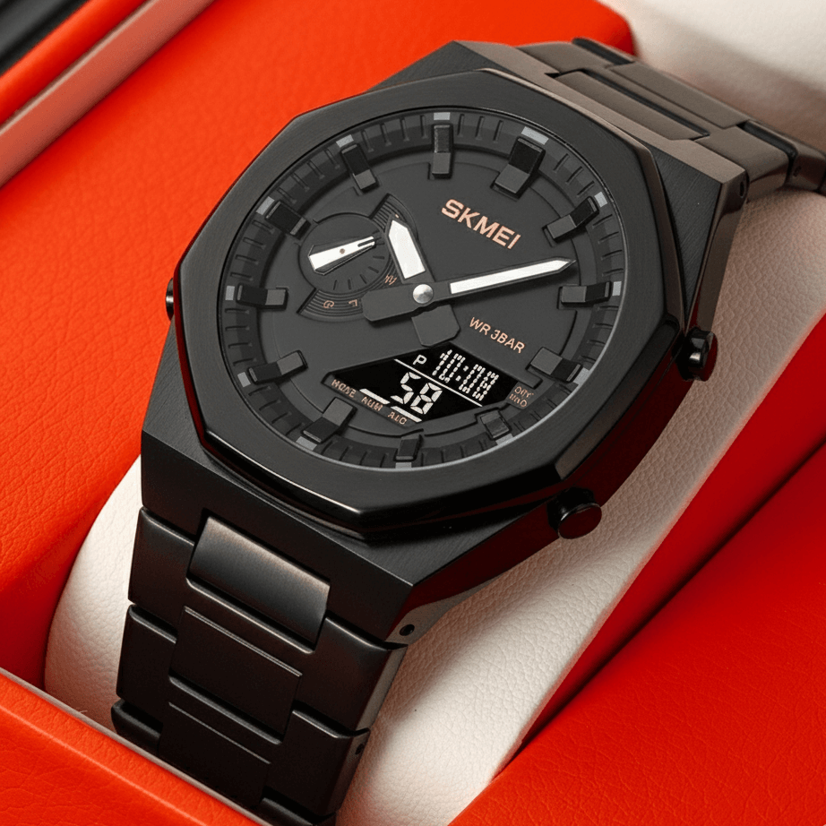 Original SKMEI DUAL Time Water Proof Stainless Steel Men's Watch