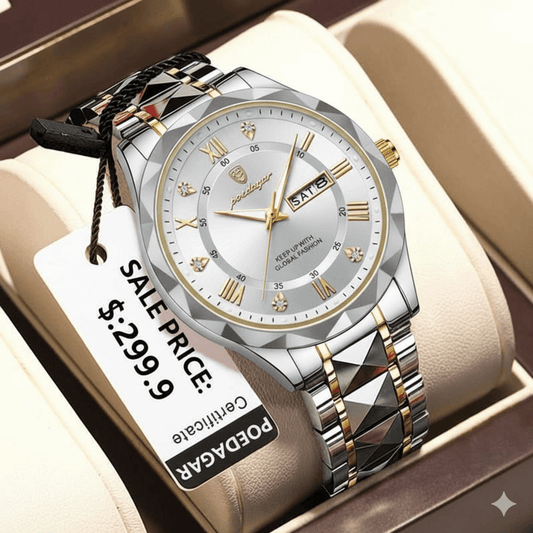 POEDAGAR Waterproof Stainless Steel Men's Watch
