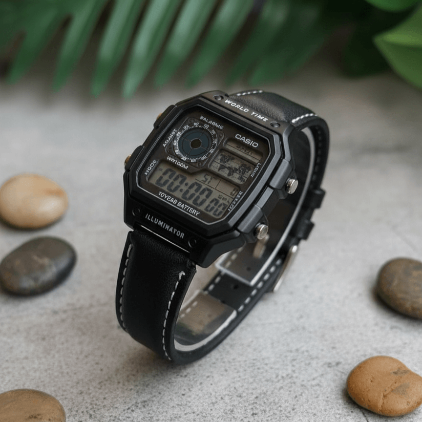 Casio World Time Water Resistant 5 Alarms Men's Watch