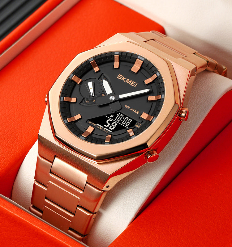 Original SKMEI DUAL Time Water Proof Stainless Steel Men's Watch