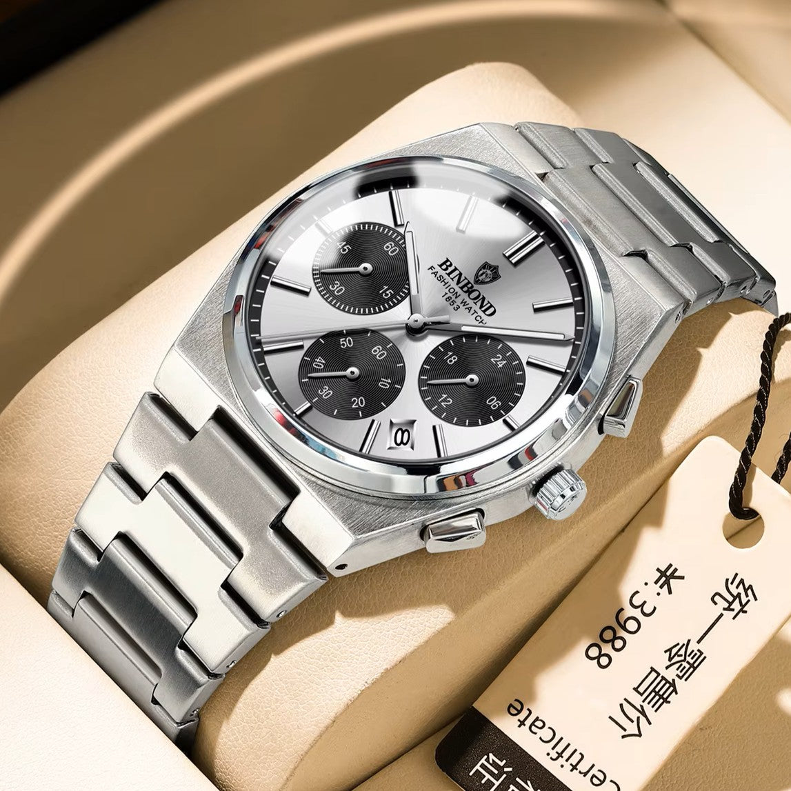BINBOND Chronograph Waterproof Quartz Movement Men's Watch