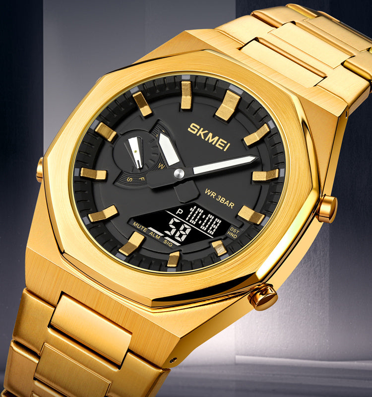 Original SKMEI DUAL Time Water Proof Stainless Steel Men's Watch