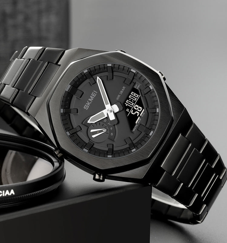 Original SKMEI DUAL Time Water Proof Stainless Steel Men's Watch