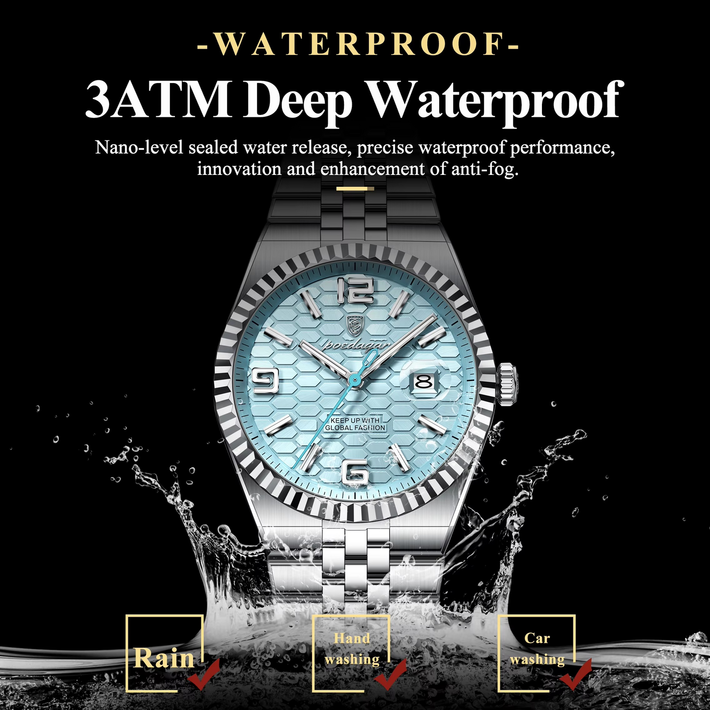 POEDAGAR High Quality Original Men's Waterproof Luminous Quartz Watch