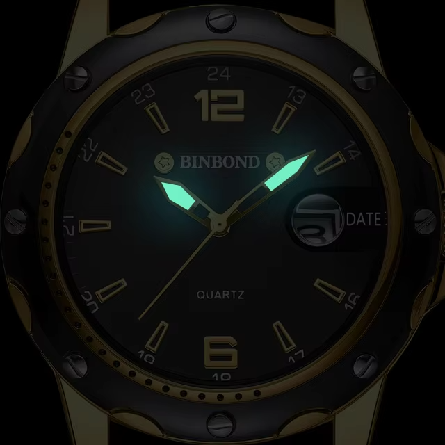 BINBOND B9696 Luminous Stainless Steel Business Men's Watch