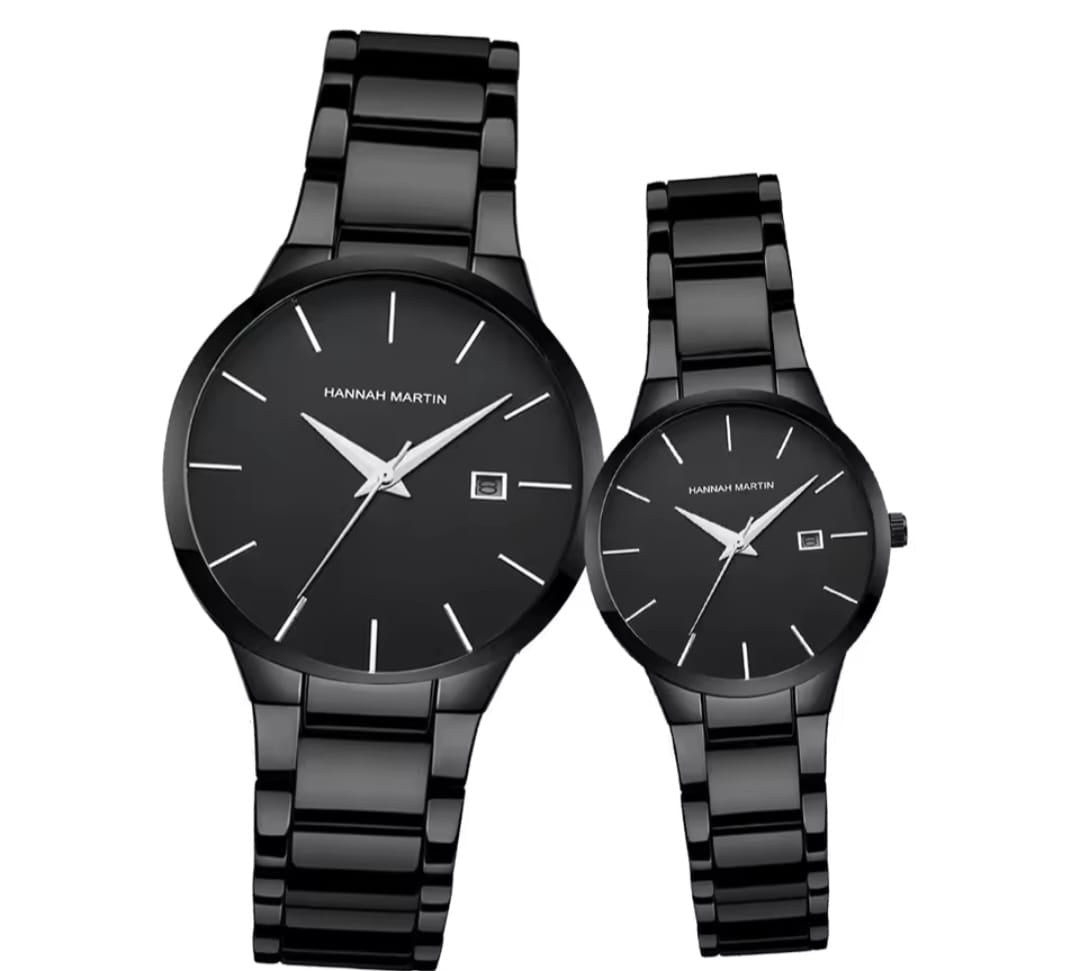 HANNAH MARTIN WaterProof Couple Watch - Black