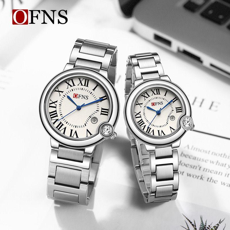 OFNS 1512 Water Resistant Stainless Steel Couple Watch
