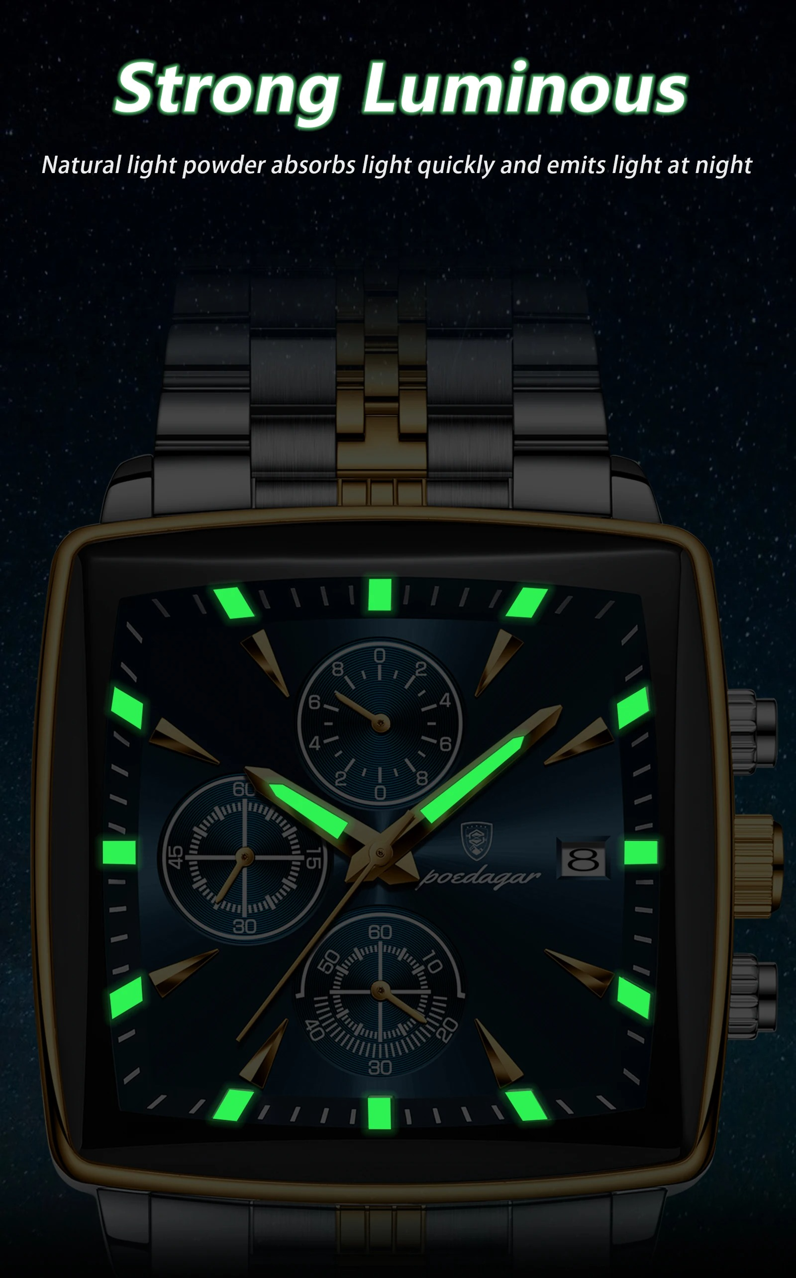 BINBOND Chronograph Waterproof Luminous Men's Watch