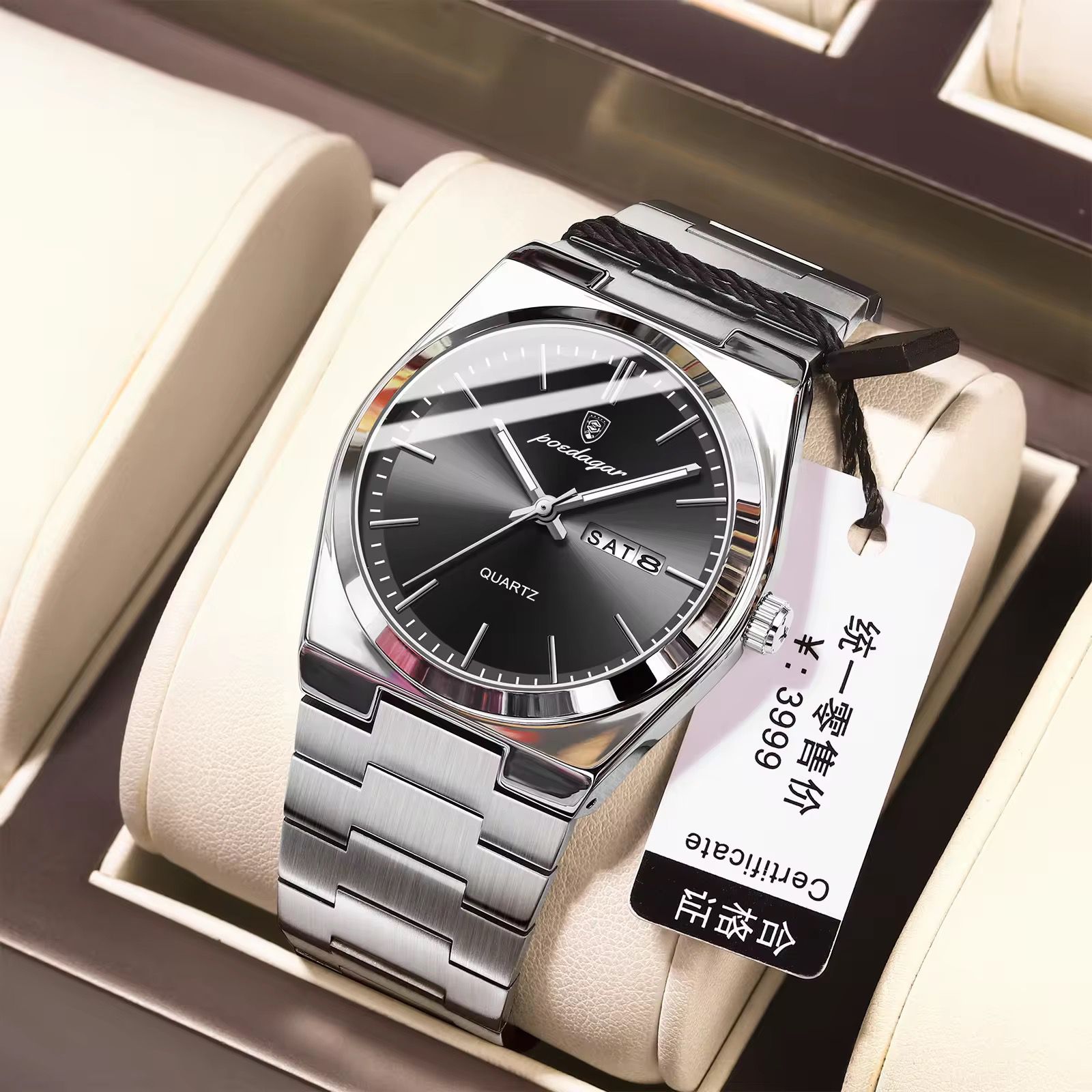 Poedagar WaterProof Stainless Steel Men's Watch 930