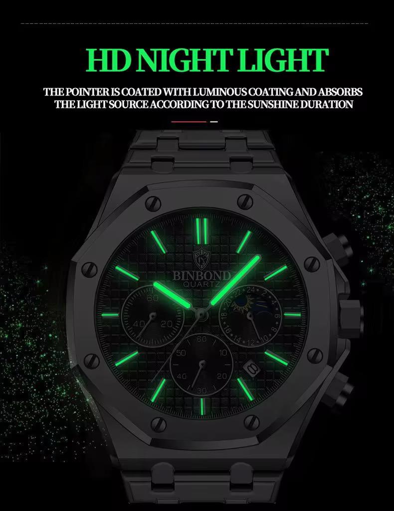 Binbond 0161 MoonPhase WaterProof Men's Watch