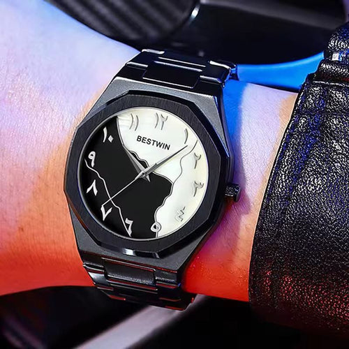 Bestwin 812BK Arabic Dial Stainless Steel Men's Watch