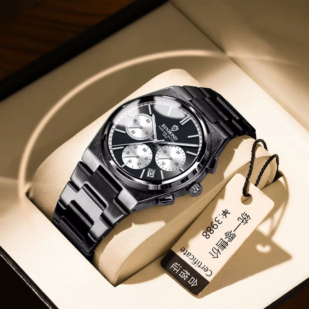 BINBOND Chronograph Waterproof Quartz Movement Men's Watch
