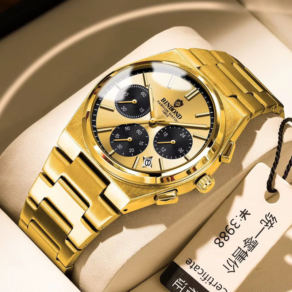 BINBOND Chronograph Waterproof Quartz Movement Men's Watch