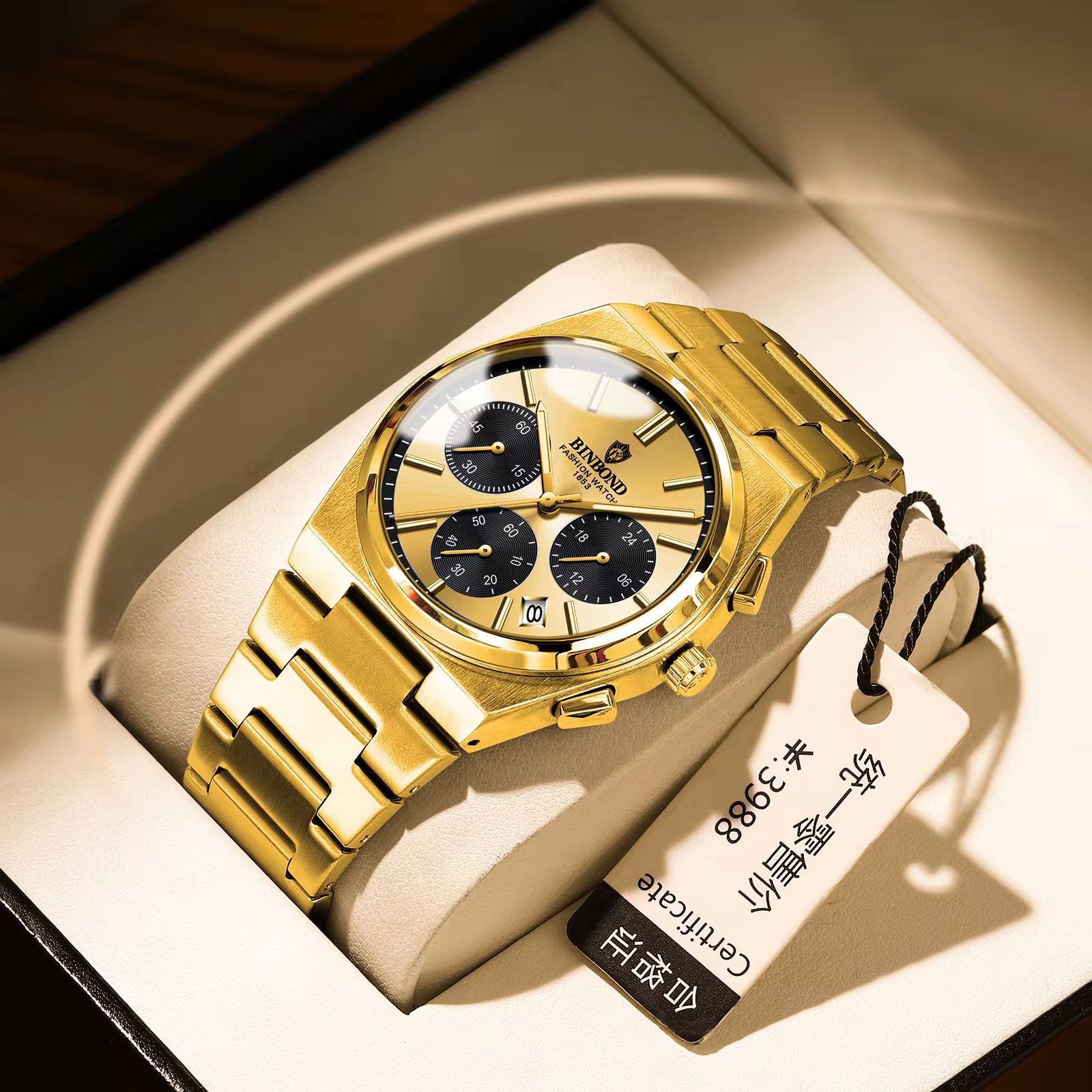 BINBOND Chronograph Waterproof Quartz Movement Men's Watch
