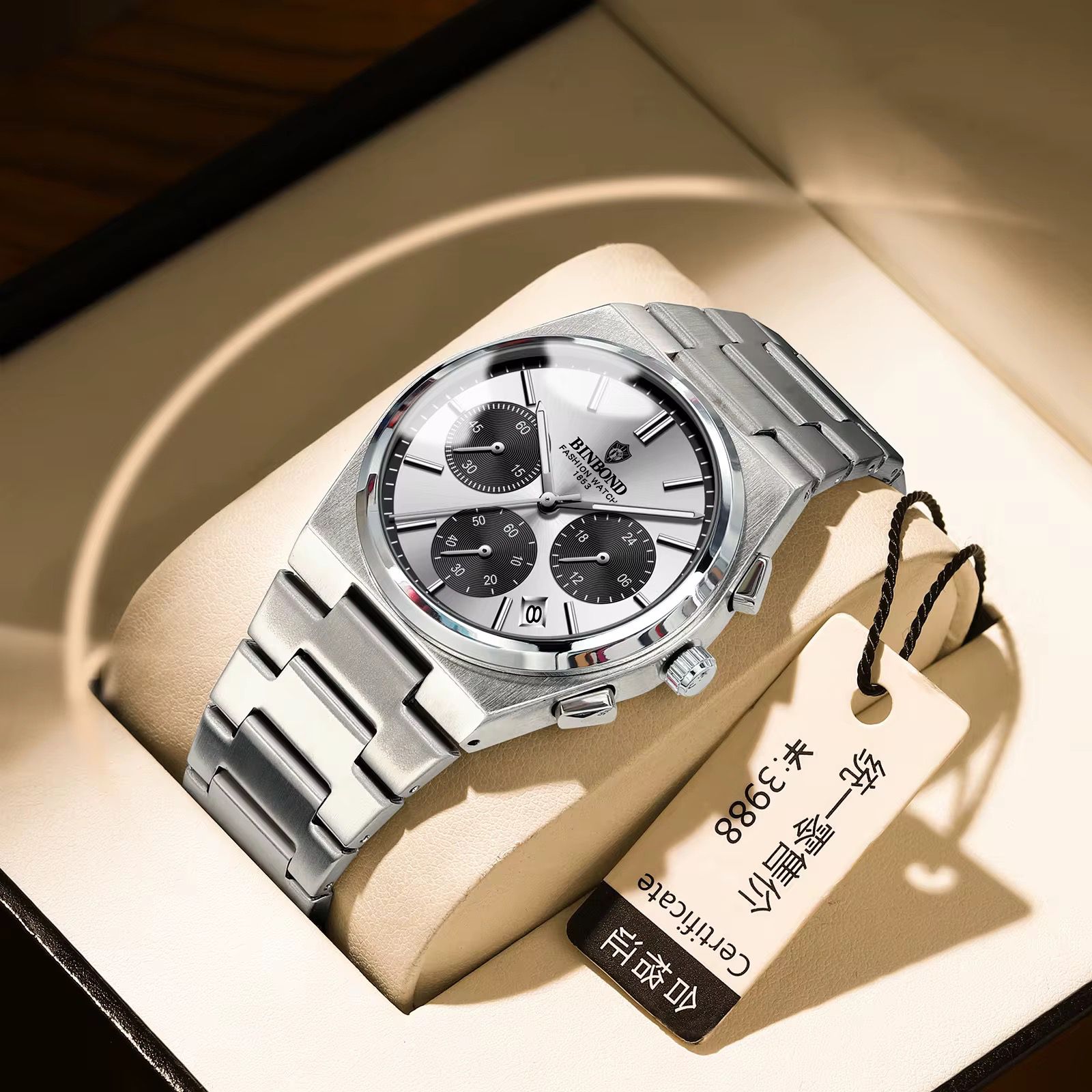 BINBOND Chronograph Waterproof Quartz Movement Men's Watch
