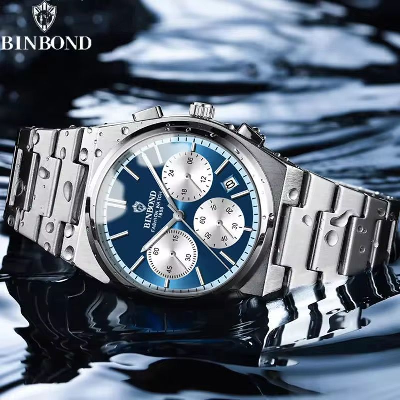 BINBOND Chronograph Waterproof Quartz Movement Men's Watch