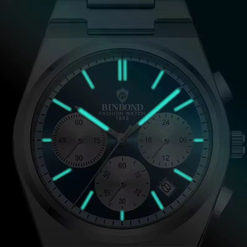 BINBOND Chronograph Waterproof Quartz Movement Men's Watch