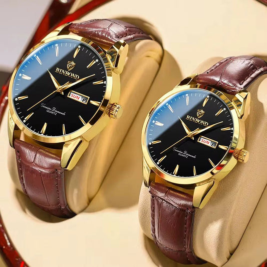 BINBOND Top Luxury Couple Waterproof Couple Watch
