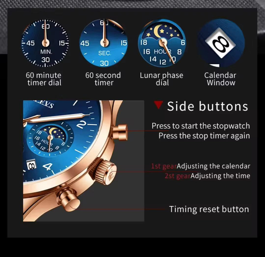 OLEVS 2882 Chronograph WaterProof Men's Wrist Watch