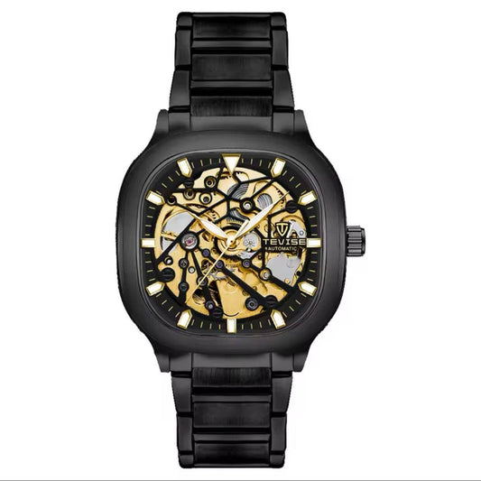TEVISE Automatic Mechanical Stainless Steel Men's Watch Black