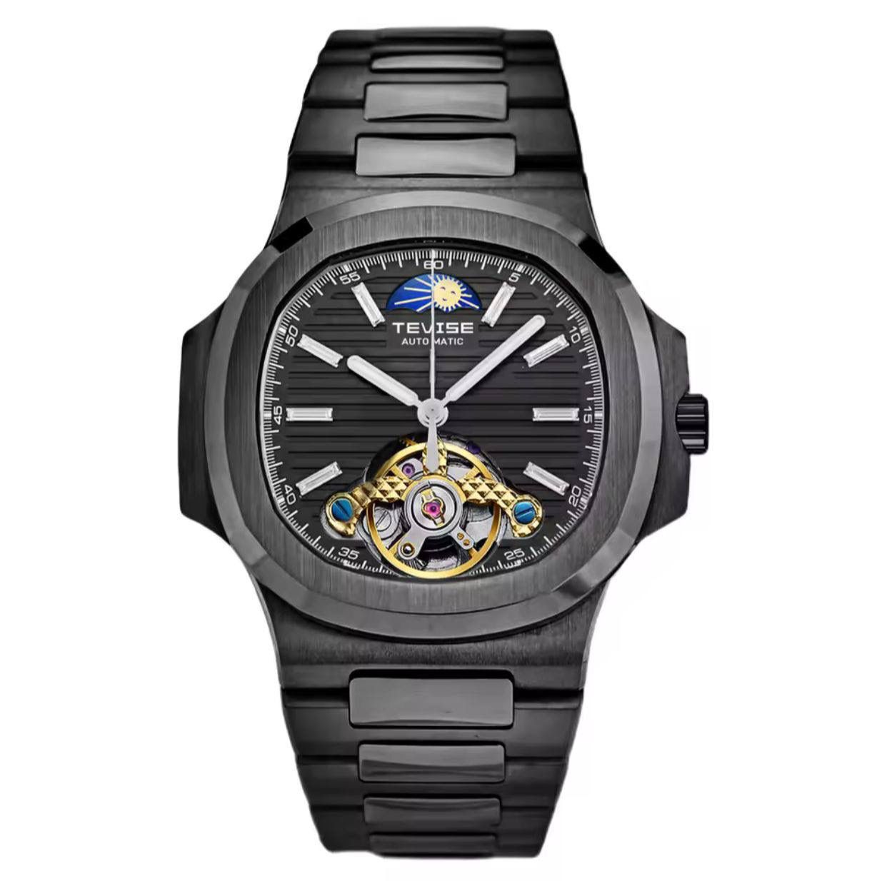 TEVISE T01C Automatic Mechanical Stainless Steel (No fade) Men's Watch Black