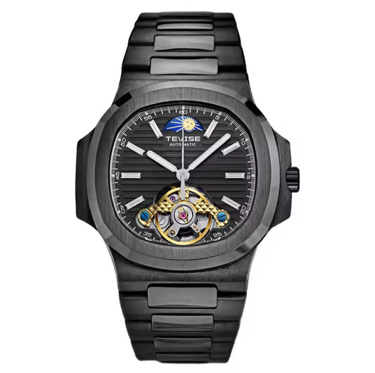 TEVISE T01C Automatic Mechanical Stainless Steel (No fade) Men's Watch Black