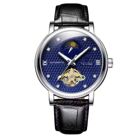 TEVISE MOON PHASE Automatic Genuine Leather Men's Watch