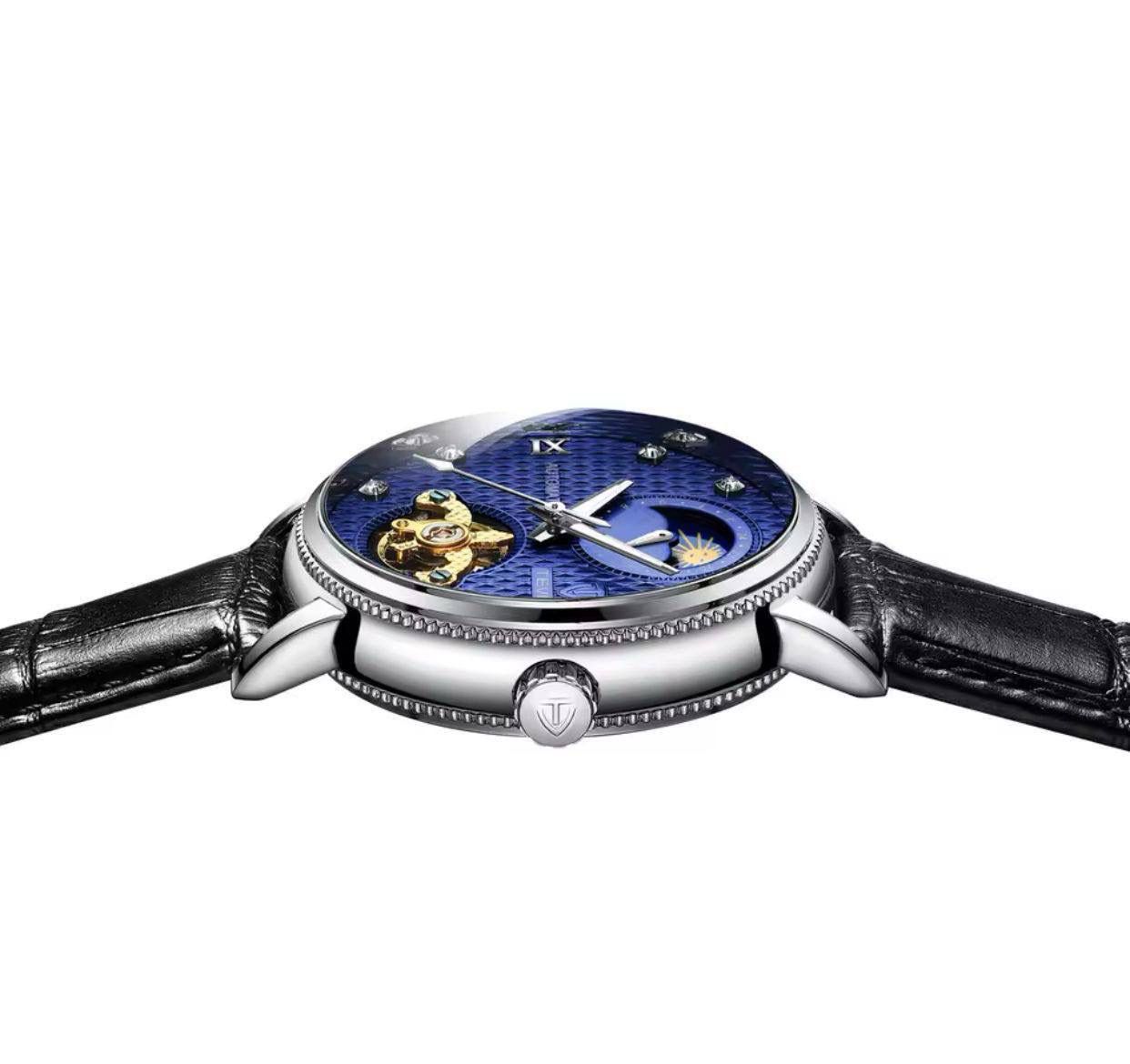 TEVISE MOON PHASE Automatic Genuine Leather Men's Watch