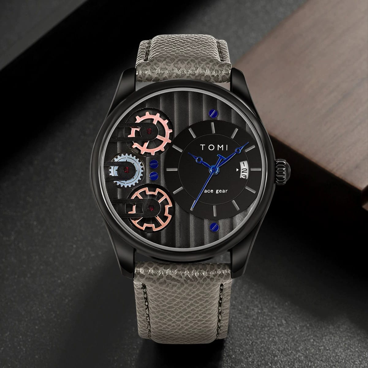 TOMI Water Resistant Original Leather Straps Men's Watch