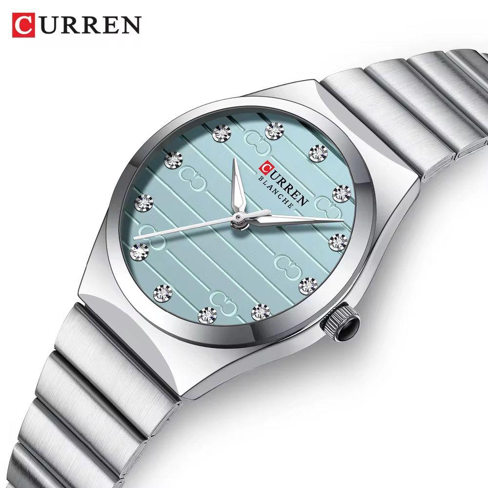 CURREN 9110 Elegant Stainless Steel Water Resistant Ladie's Watch - Silver Blue