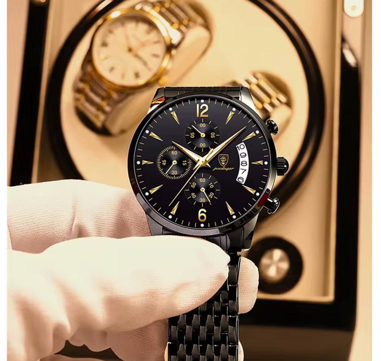 Poedagar Stainless Steel Water Proof Men's Watch