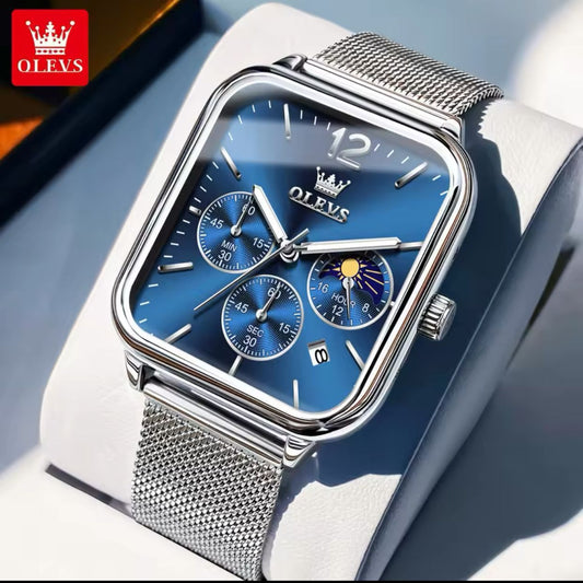 OLEVS Stainless Steel Mesh Strap Chronograph Water Proof Men's Watch