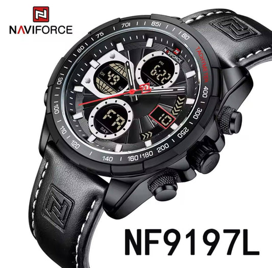 NAVIFORCE NF9197 Water Proof Genuine Leather Men's Watch