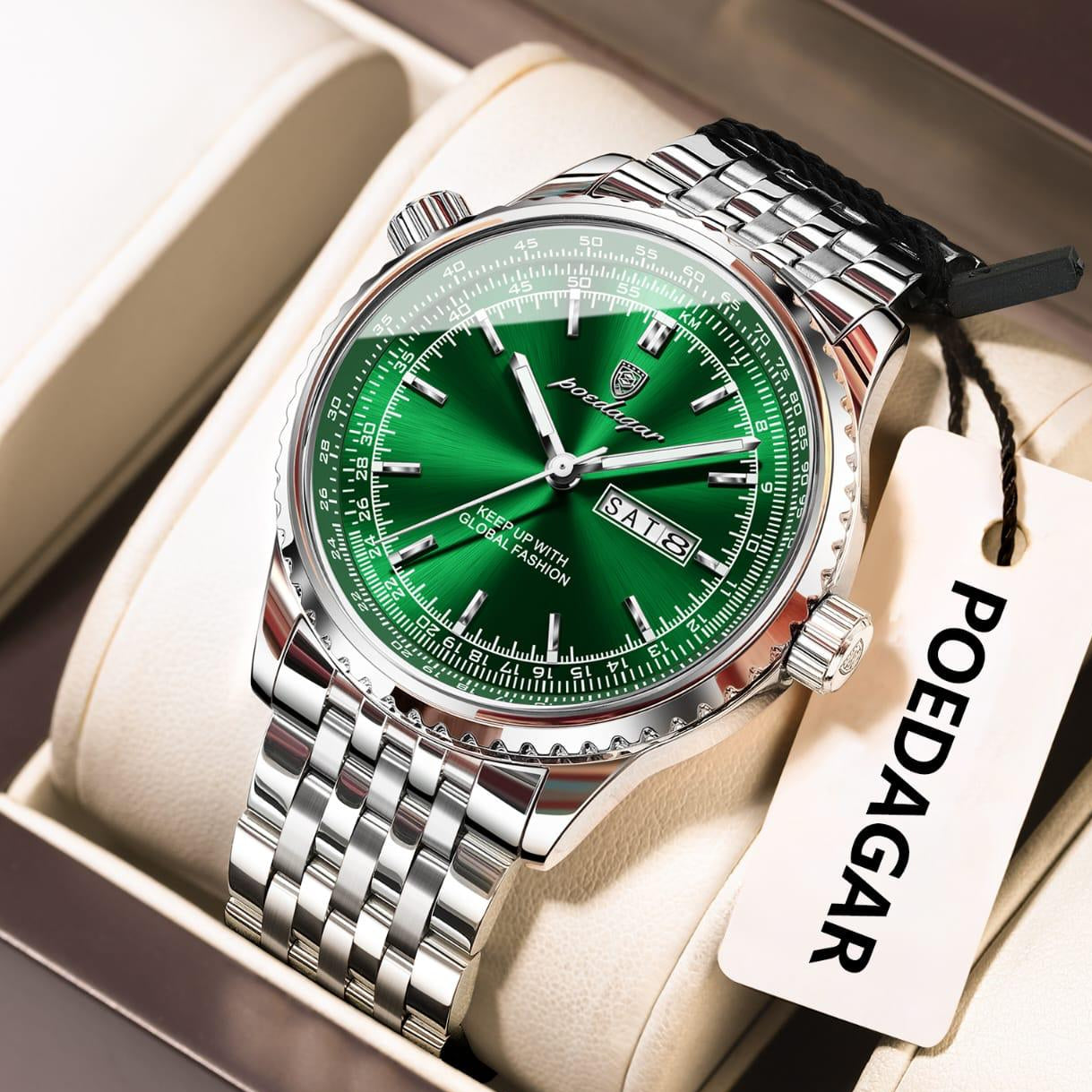 Poedagar Water Proof Luminous Stainless Steel Men's Watch