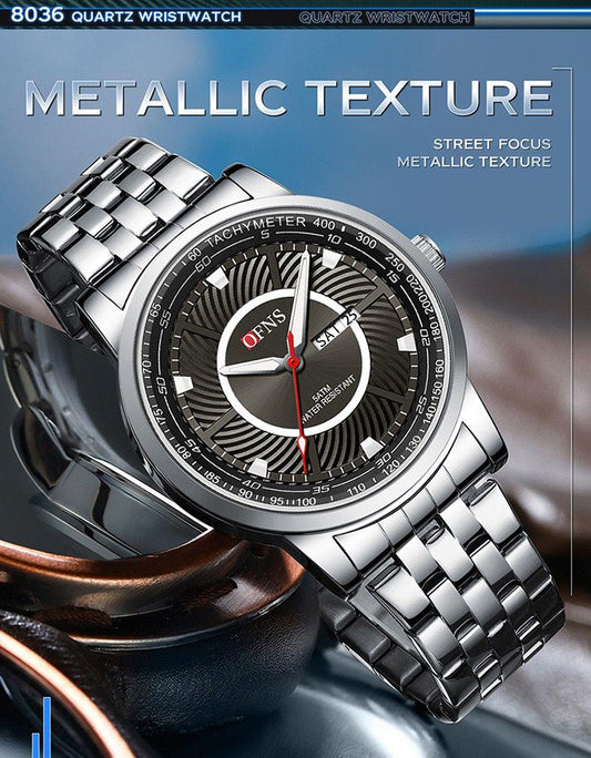 OFNS 8036 Gentle Durable Design Men's Quartz Watch - Silver
