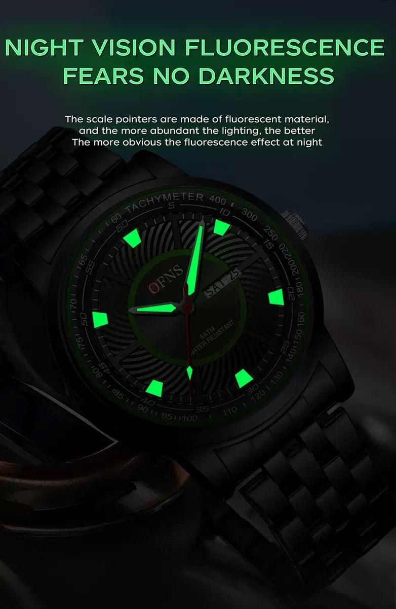 OFNS 8036 Gentle Durable Design Men's Quartz Watch - Silver