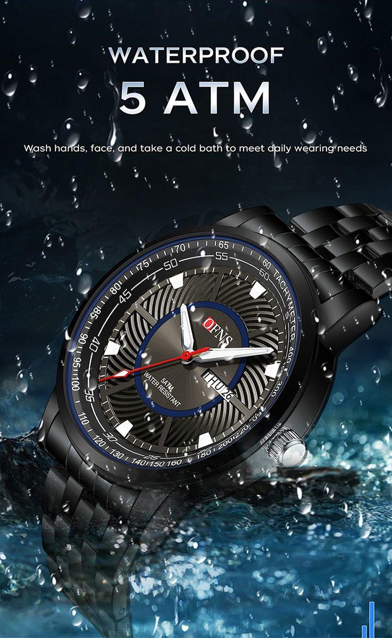 OFNS 8036 Gentle Durable Design Men's Quartz Watch - Silver