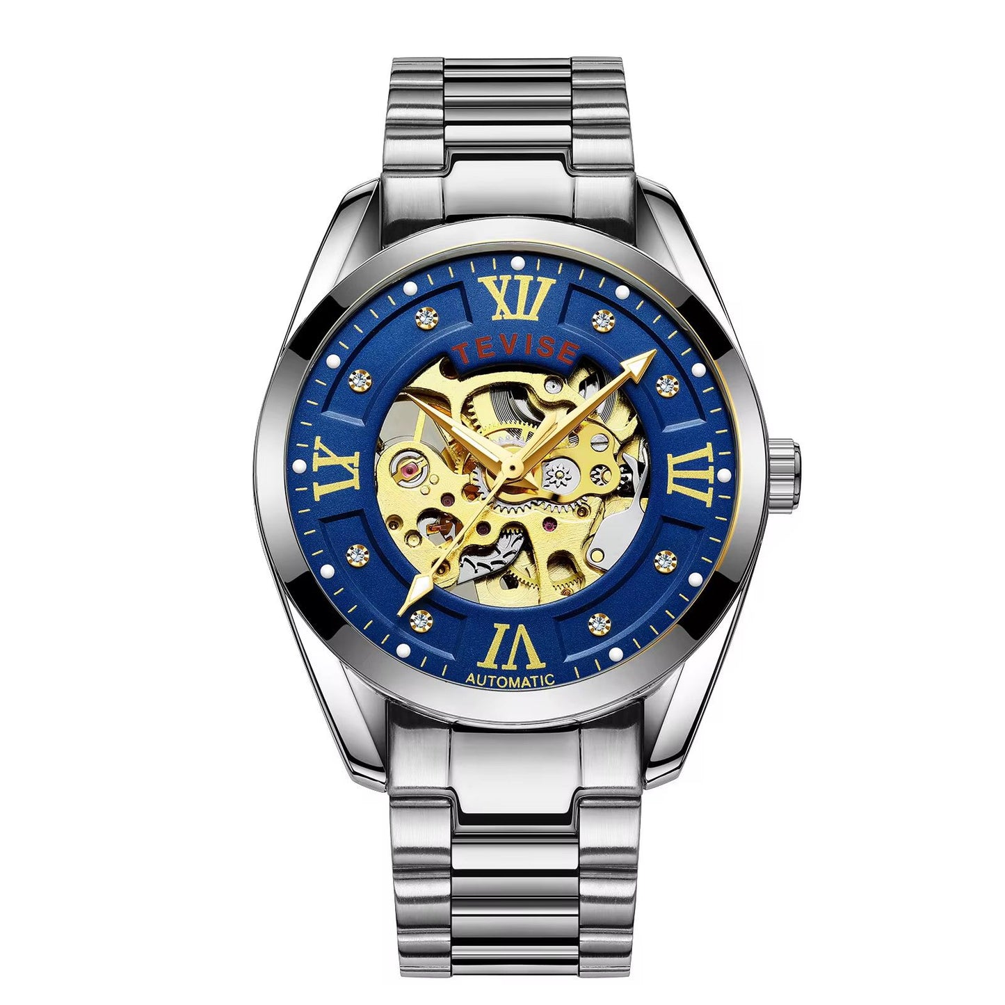 TEVISE 795D Automatic Mechanical Water Resistant Men's Watch Silver