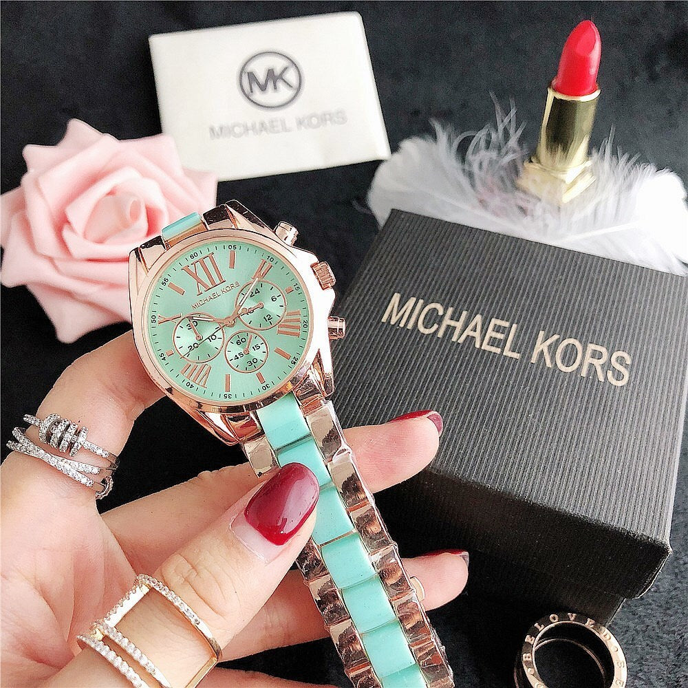 MICHAEL KORS Water Resistant Stainless Steel Ladies Watch - Gold Green